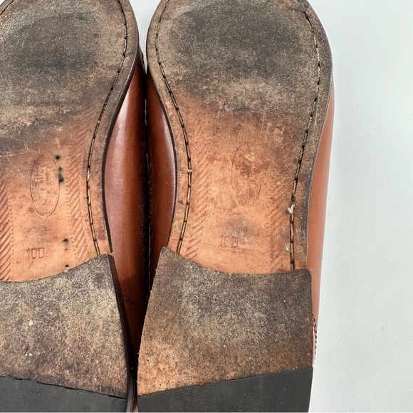Sandler of Boston mens shoes size 10 tan leather kiltie tassel loafers main image 6